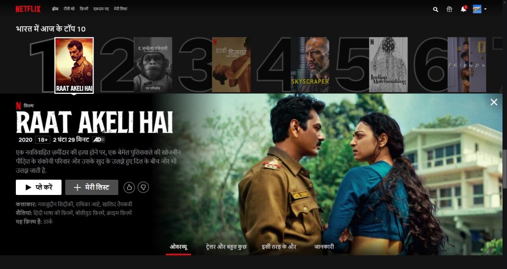 Netflix,印地语界面