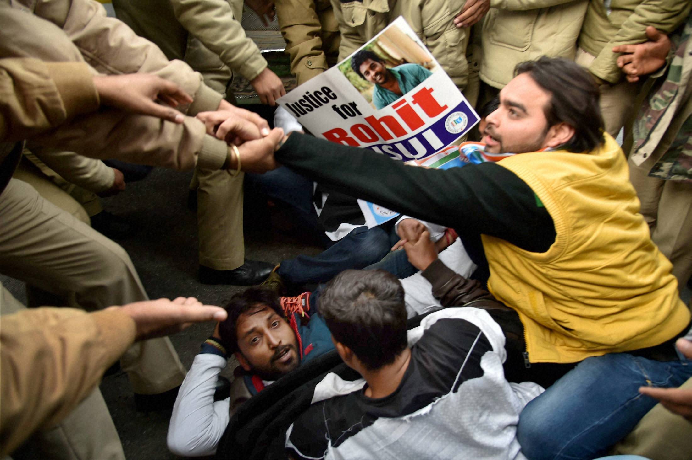 Students protest against HRD ministry